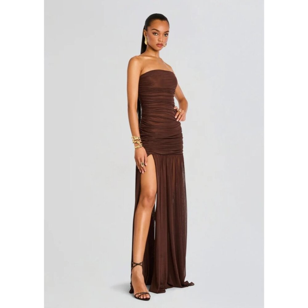 Retrofete Strapless Brown Maxi Dress - Picture 12 of 14